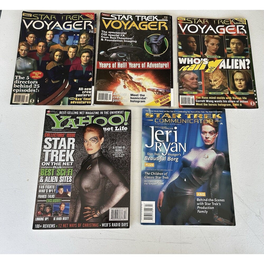 Star Trek Voyager Magazine Lot Jeri Ryan Seven Of Nine Starlog 1997 1998